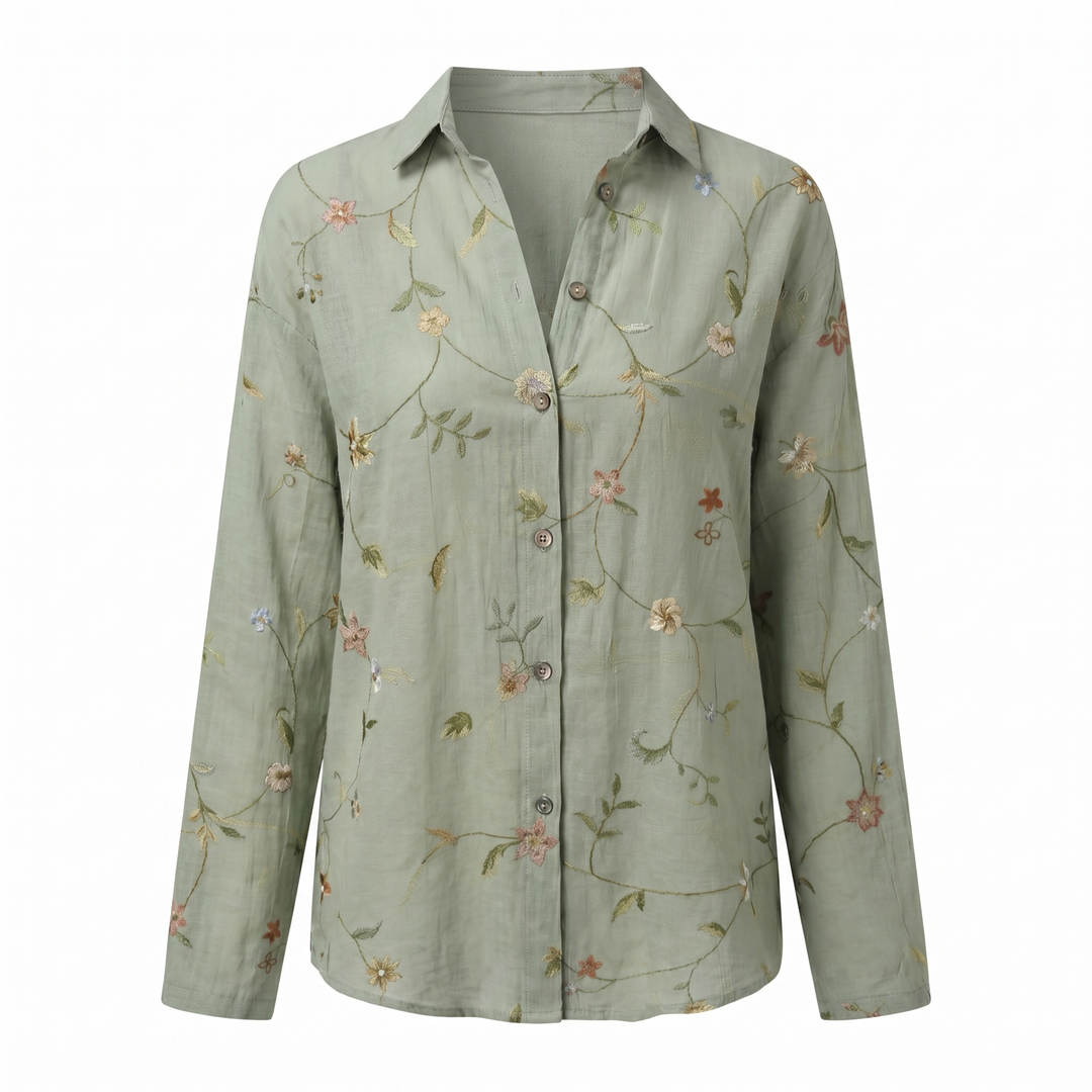 Women's Blouse | Abstract Print Split Neck