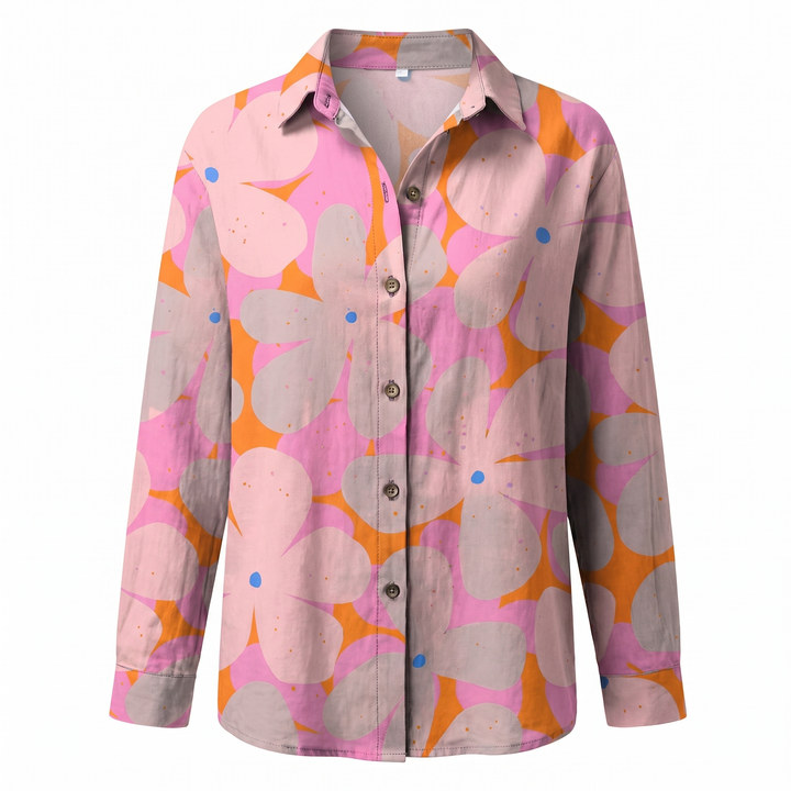 Women's Blouse | Abstract Print Split Neck
