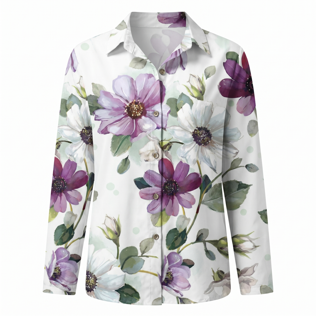 Women's Blouse | Abstract Print Split Neck