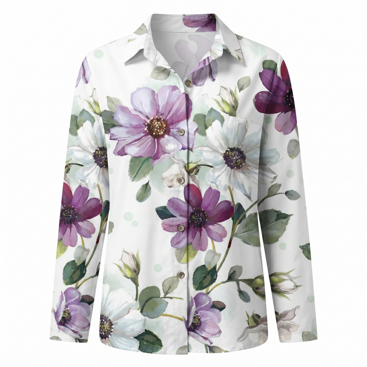 Women's Blouse | Abstract Print Split Neck