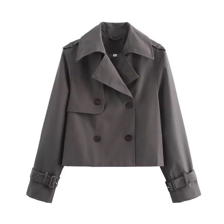 Paulina | Cropped Double-Breasted Trench Coat