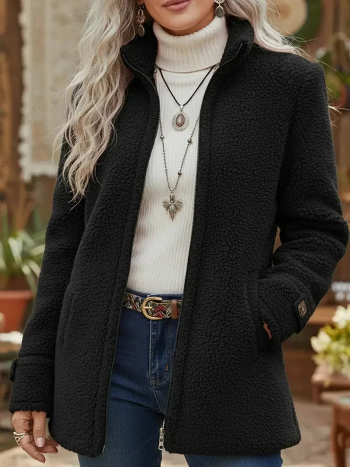 Patricia | Plush Stand-Collar Zip Coat