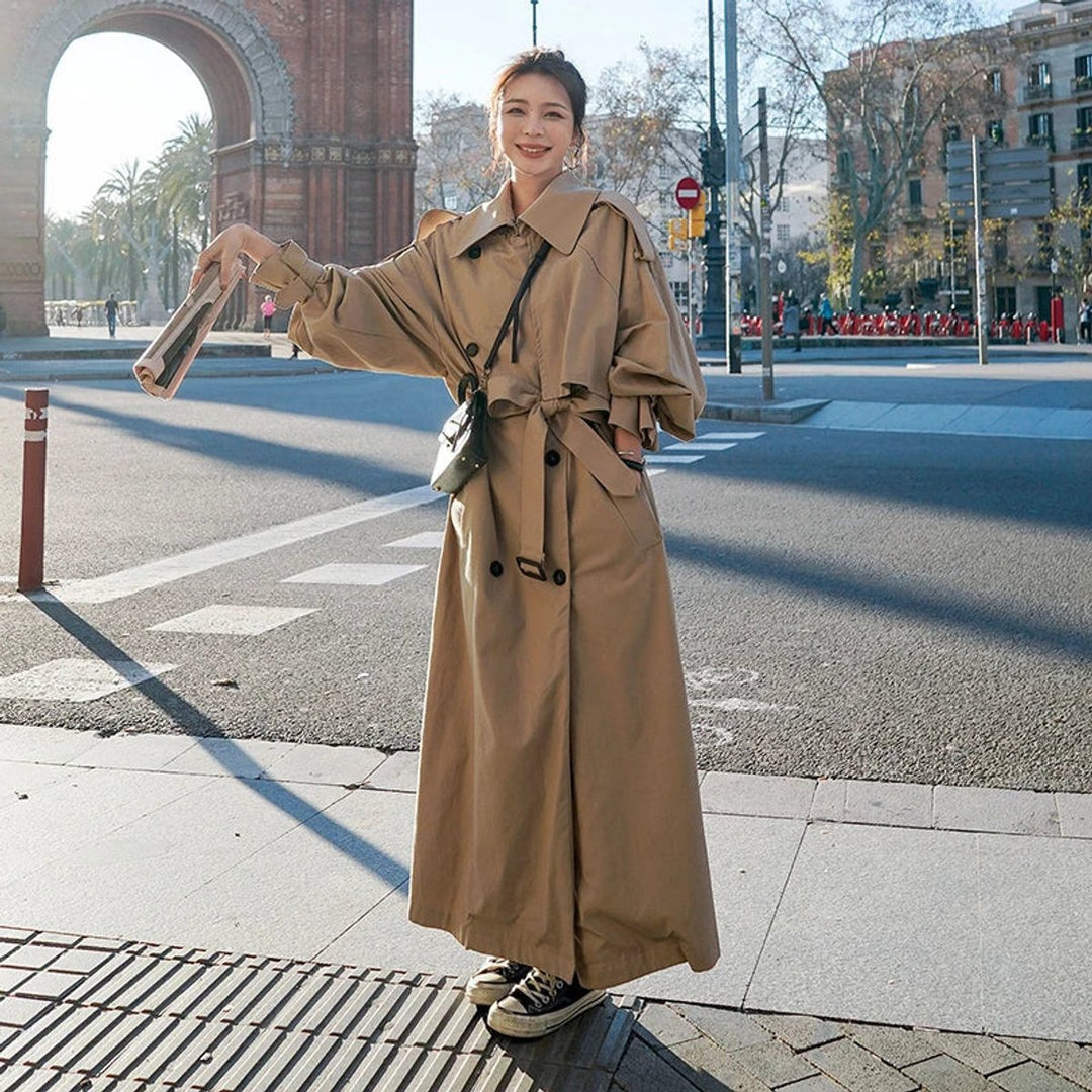 Edith | Oversized Double-Breasted Long Trench Coat