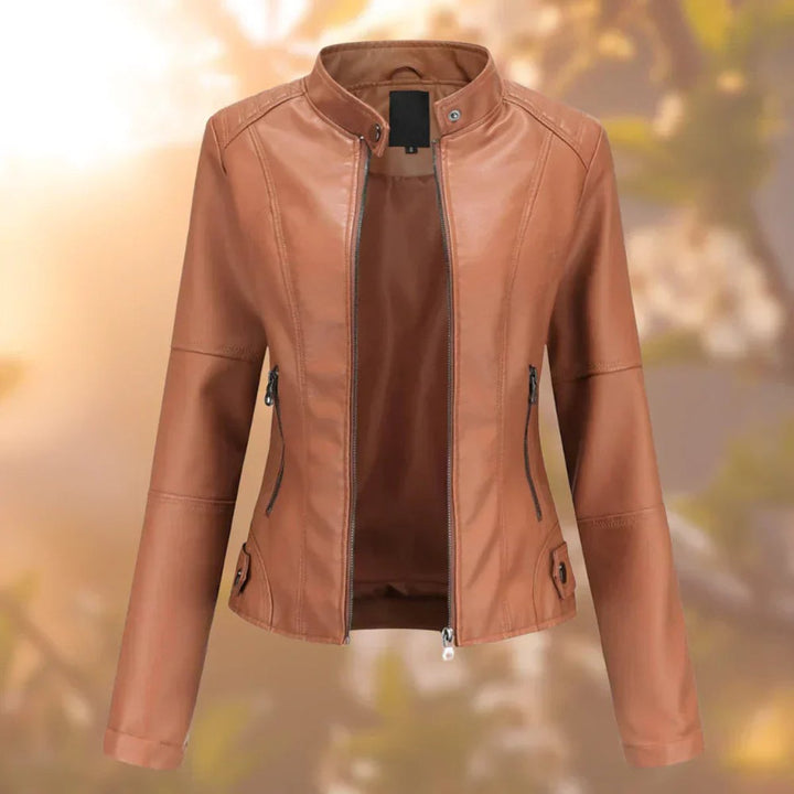 Victoria | Slim-Fit Zip-Up Moto Jacket